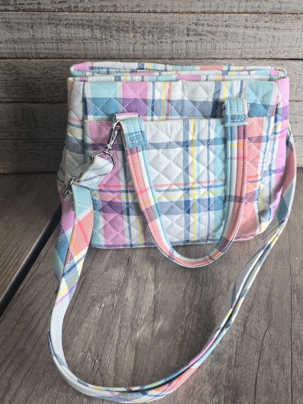Vera Bradley Pastel Plaid Crossbody Bag